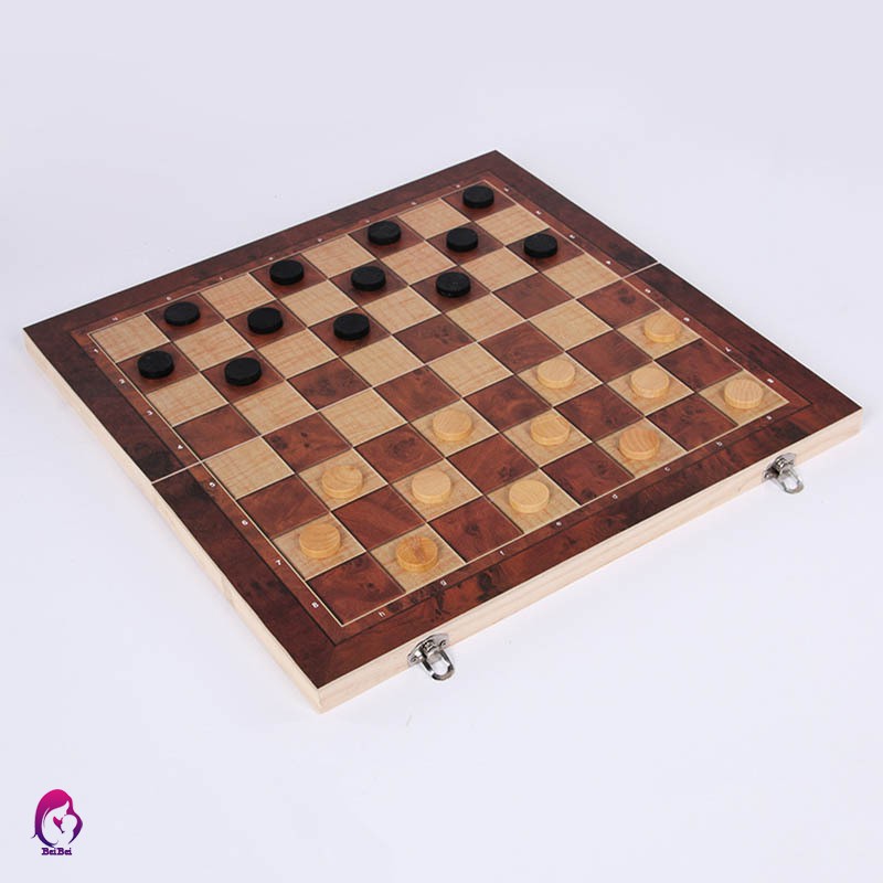 ♦♦ 3 in 1 Wooden Board Game Set Compendium Games Chess Backgammon Draughts