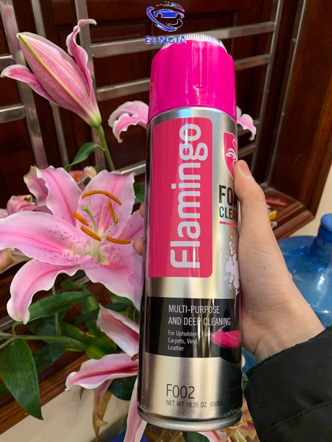 Chai xịt bọt vệ sinh đồ da Flamingo làm sạch ghế da 650ml , nội thất ô tô - Làm sạch ghế da, nỉ, taplo