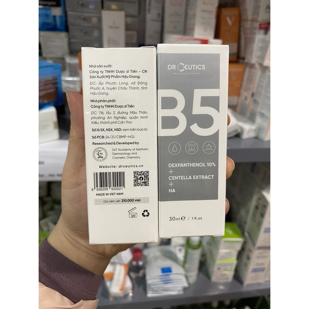 Serum b5 drceutics cấp ẩm và phục hồi da phù hợp mọi loại da dexpanthenol 10% + centella extract + ha