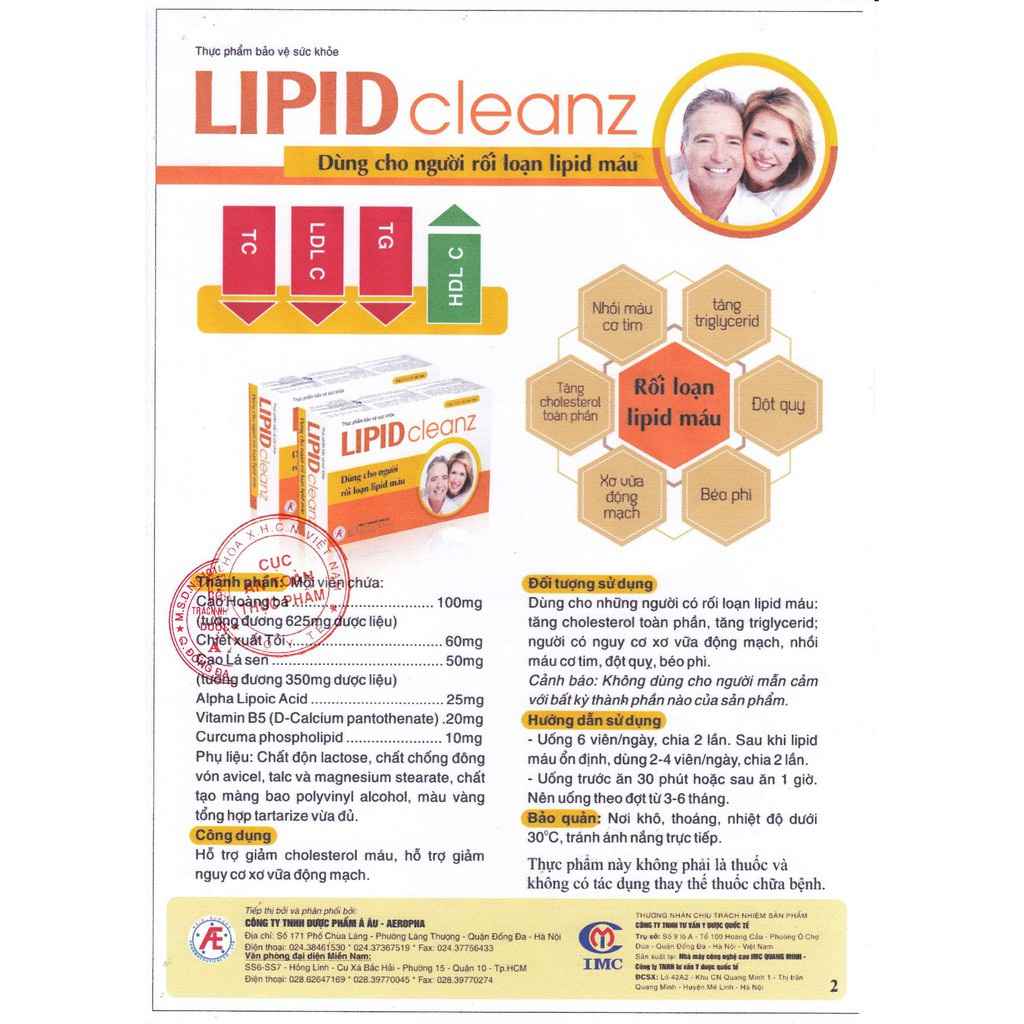 Lipid Cleanz hỗ trợ giảm cholesterol máu, hỗ trợ giảm nguy cơ xơ vữa động mạch và kiểm soát cân nặng - Phan An CN386