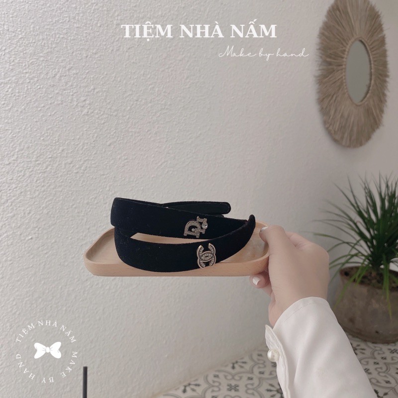 🎀 BỜM / CÀI TÓC NHUNG ĐÍNH ĐÁ THƯƠNG HIỆU SANG CHẢNH - [ Nhà Nấm handmade ]