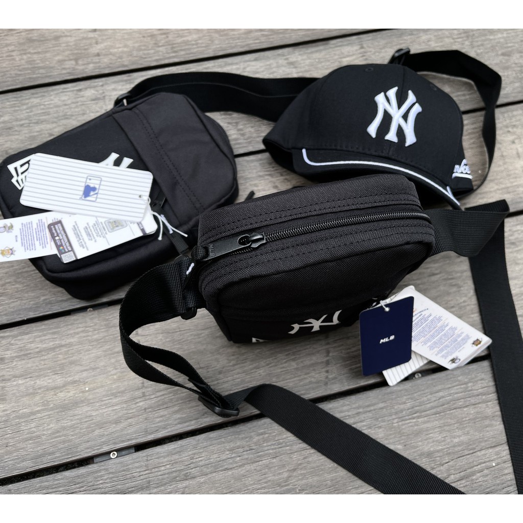 TÚI ĐEO CHÉO MLB SIDE BAG NEWYORK YANKEES CHẤT POLYESTE CAO CẤP, TÚI THỜI TRANG MLB1B80 MÀU ĐEN