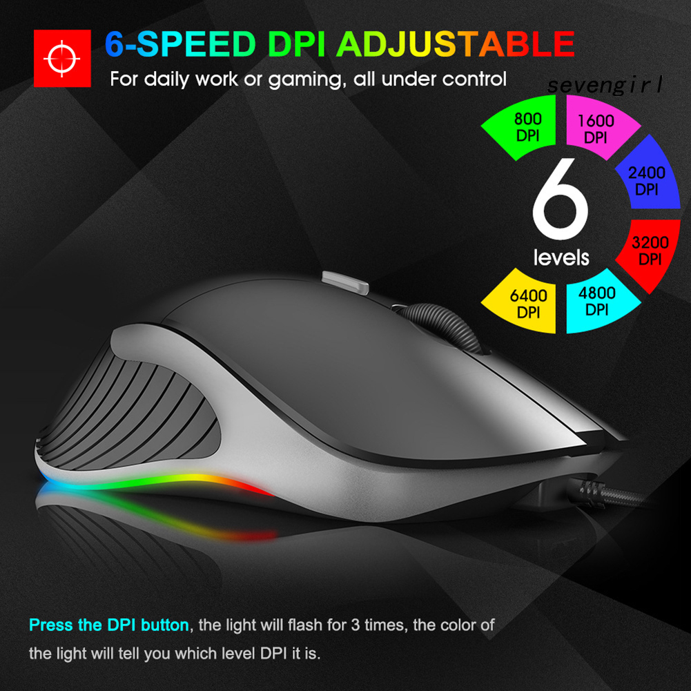 IMICE Chuột Chơi Game Sev-Mice X6 Ergonomic 6 Nút Rgb