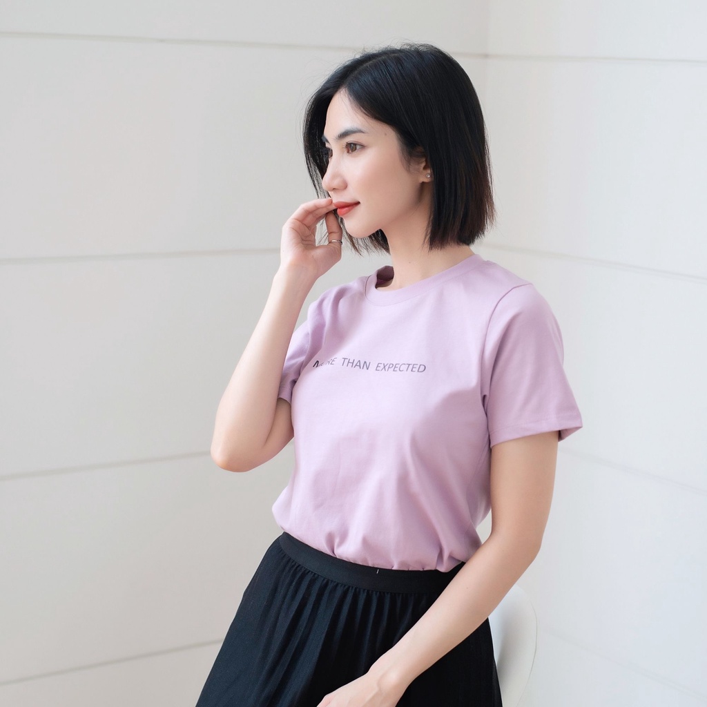 Áo thun nữ đẹp chữ đơn giản phông cotton basic cổ tròn ngắn tay Gumely ViAnh dạo phố đi học đi chơi
