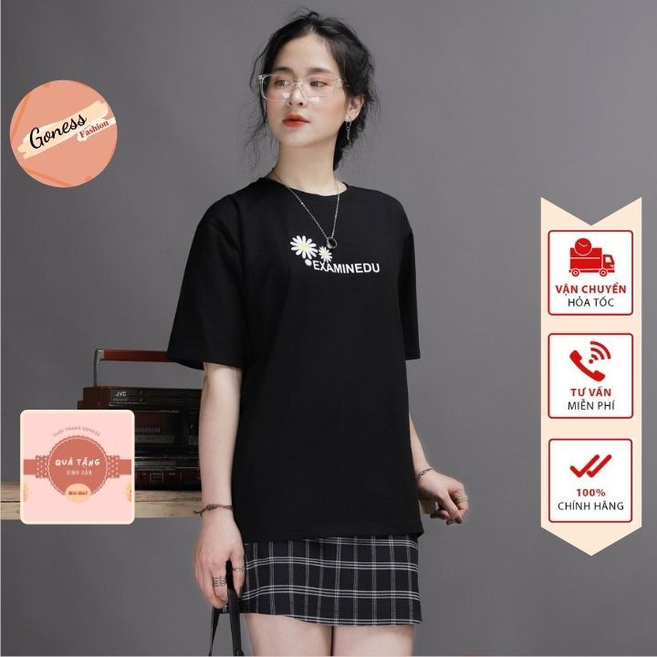 Áo thun nữ Goness tay lỡ LF basic tee phông form rộng oversize 4 dáng xuông cực chất