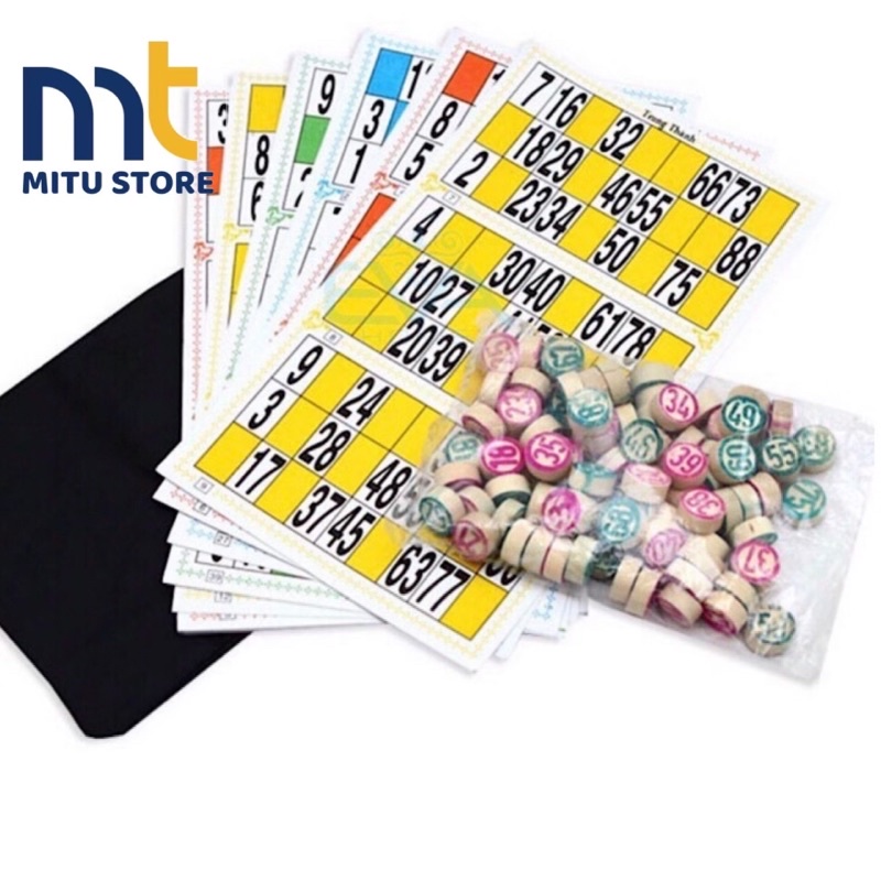 Bộ Đồ Chơi Cờ Lô Tô Giấy Và Gỗ Bingo Lotto Việt M1749