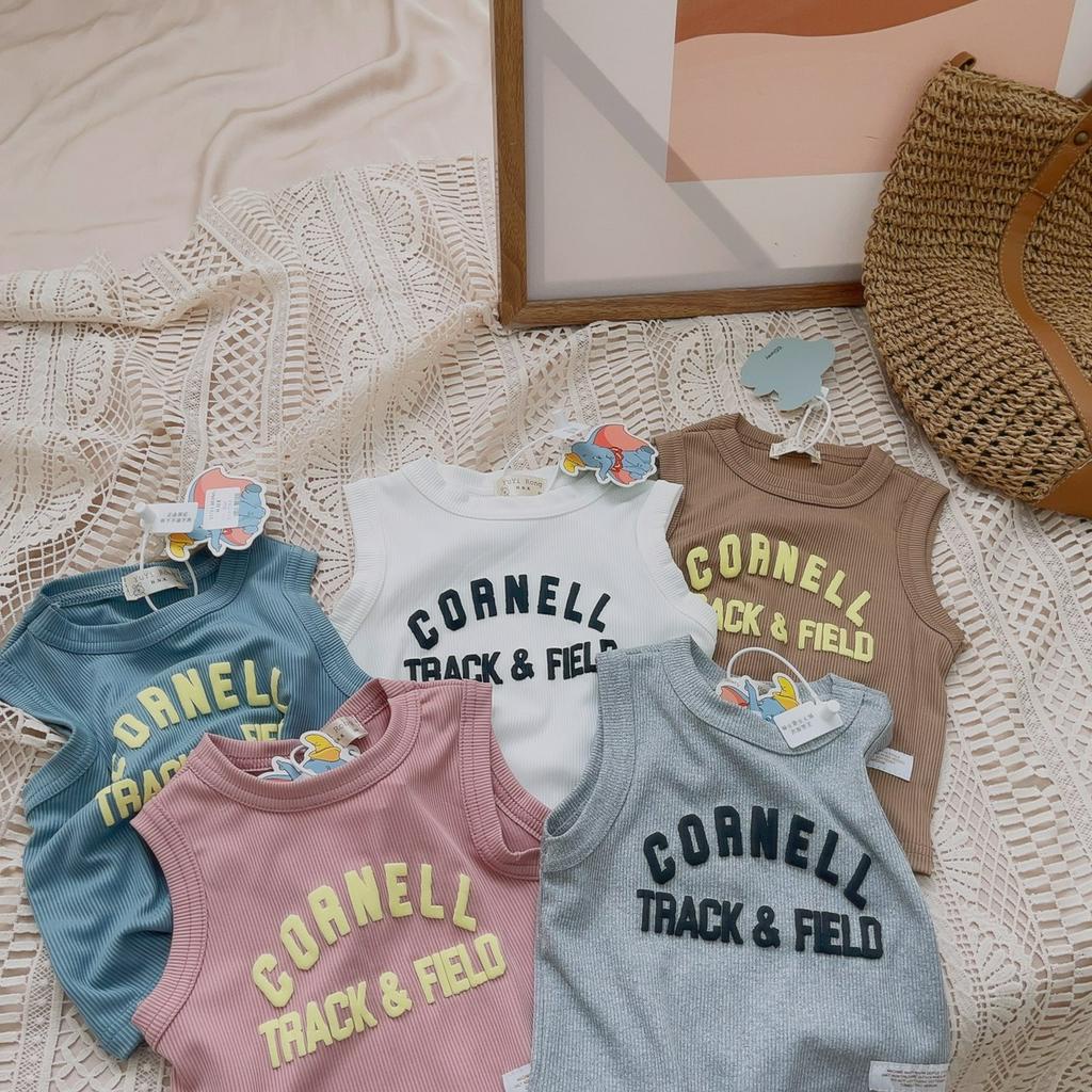 Áo ba lỗ bé trai, bé gái, áo ba lỗ Basic chất tăm lạnh Quảng châu xịn xò mát lạnh cho bé 6-26kg