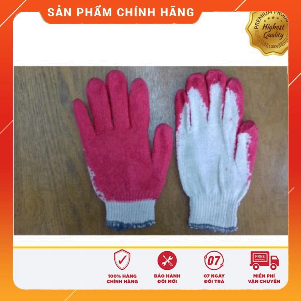 [Rẻ Vô Địch] Găng tay sợi phủ cao su đỏ (10 đôi)
