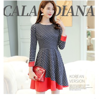 Đầm xòe cổ tròn dài tay hàng đẹp