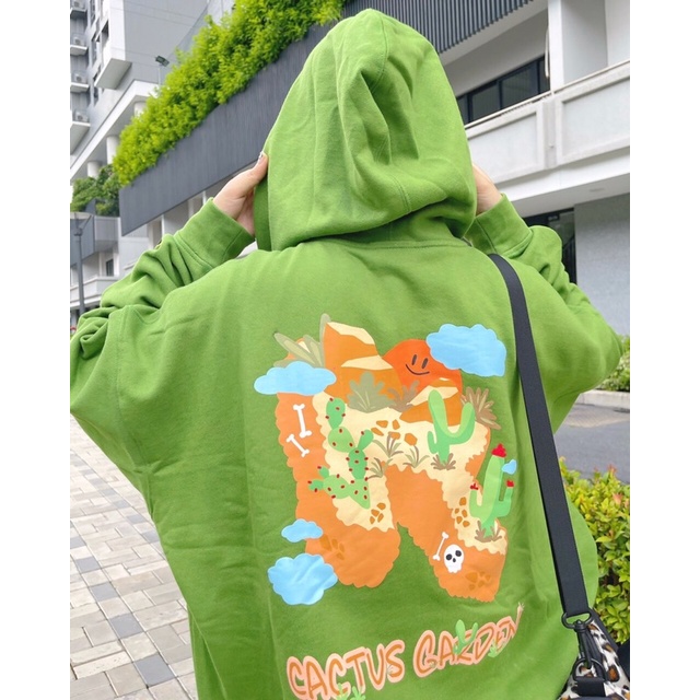 HOODIE ZIP CACTUS GARDEN MÀU XANH LÁ | BigBuy360 - bigbuy360.vn
