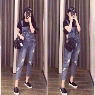 Quần yếm jean dài cao cấp