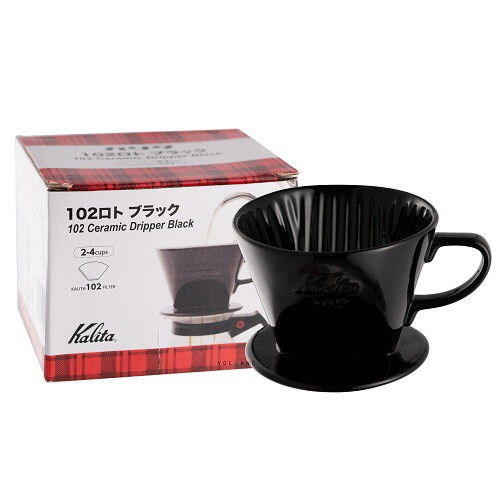 PHỄU LỌC CÀ PHÊ BẰNG SỨ KALITA 102 MÀU ĐEN 2-4 CUPS