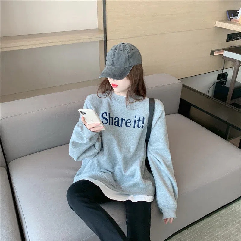 Áo Sweatshirt Dày Cổ Tròn Dài Tay Ngoại Cỡ Dành Cho Nữ 40-150KG C9589