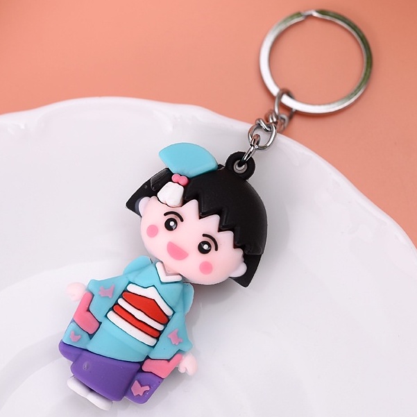 Móc khóa cô bé Maruko cosplay trang phục Nhật Bản