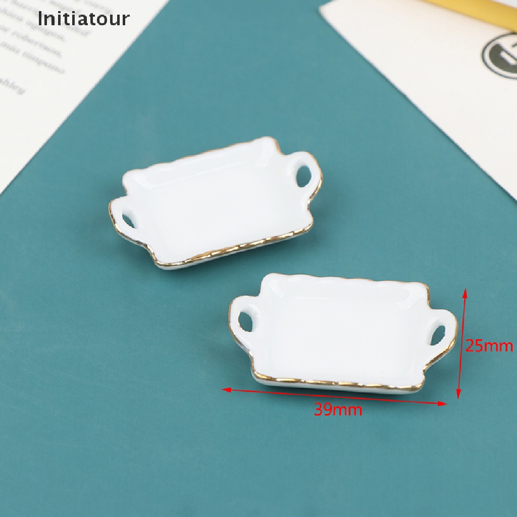 1 Đĩa Sứ Đựng Thức Ăn Đồ Ăn Tỷ Lệ 1 / 12 Dùng Trang Trí Nhà Búp Bê