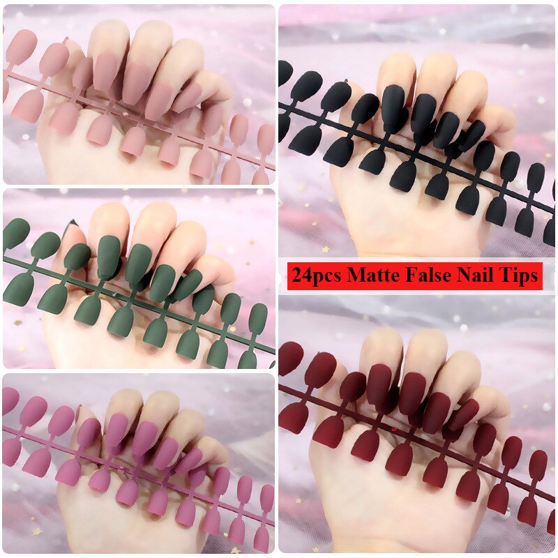 24 Non-toxic waterproof fake nails