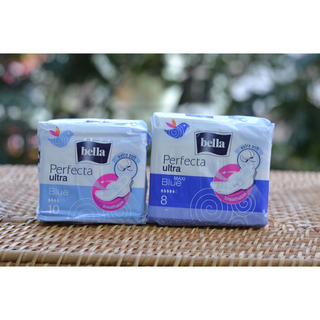 Băng vệ sinh ban ngày BELLA nhập khẩu Pháp 8-10 miếng có cánh, siêu mỏng, thấm hút nhanh, mềm mại