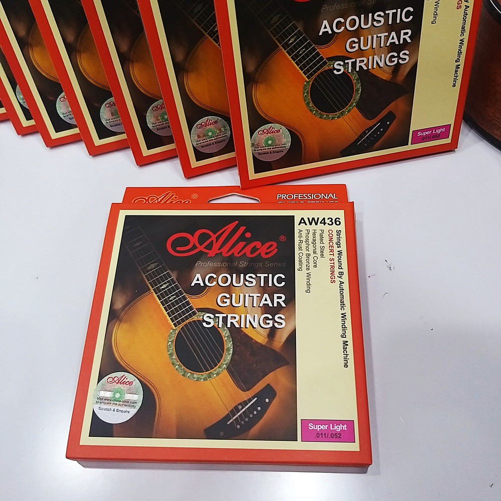 Bộ 6 dây Guitar Acoustic Phosphor Bronze Alice AW436, AW436 Acoustic Guitar String Set, Phosphor Bronze