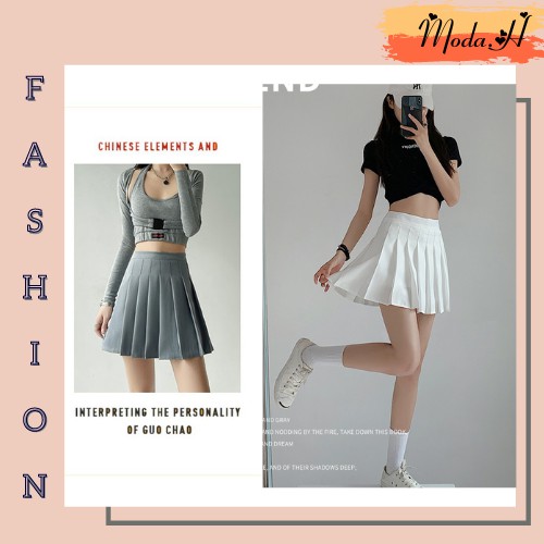 Chân Váy Tennis Xếp Dáng Ngắn Phong Cách Hàn Quốc Moda.H