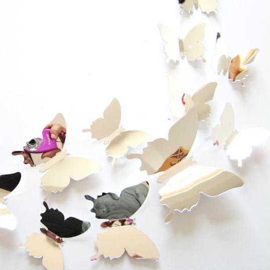 Set 12 Hình Bướm Tráng Gương Dán Tường Trang Trí Tiệc, Phòng Ngủ, Phòng Khách...