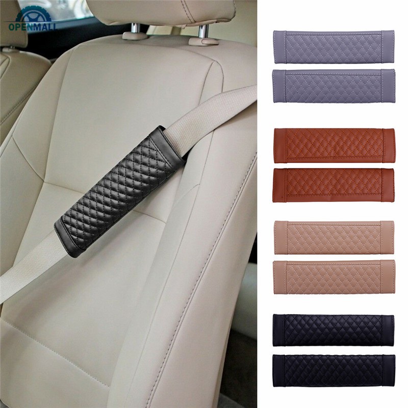 Set 2 miếng đệm da giả cho dây an toàn trang trí trên xe hơi