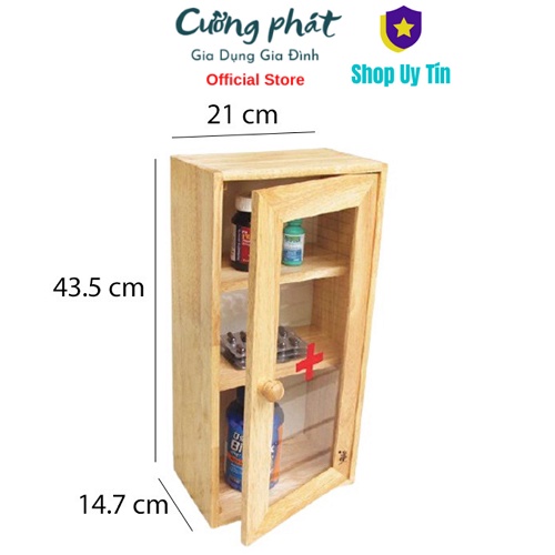 Tủ thuốc y tế gia đình, 3 ngăn, gỗ Đức Thành