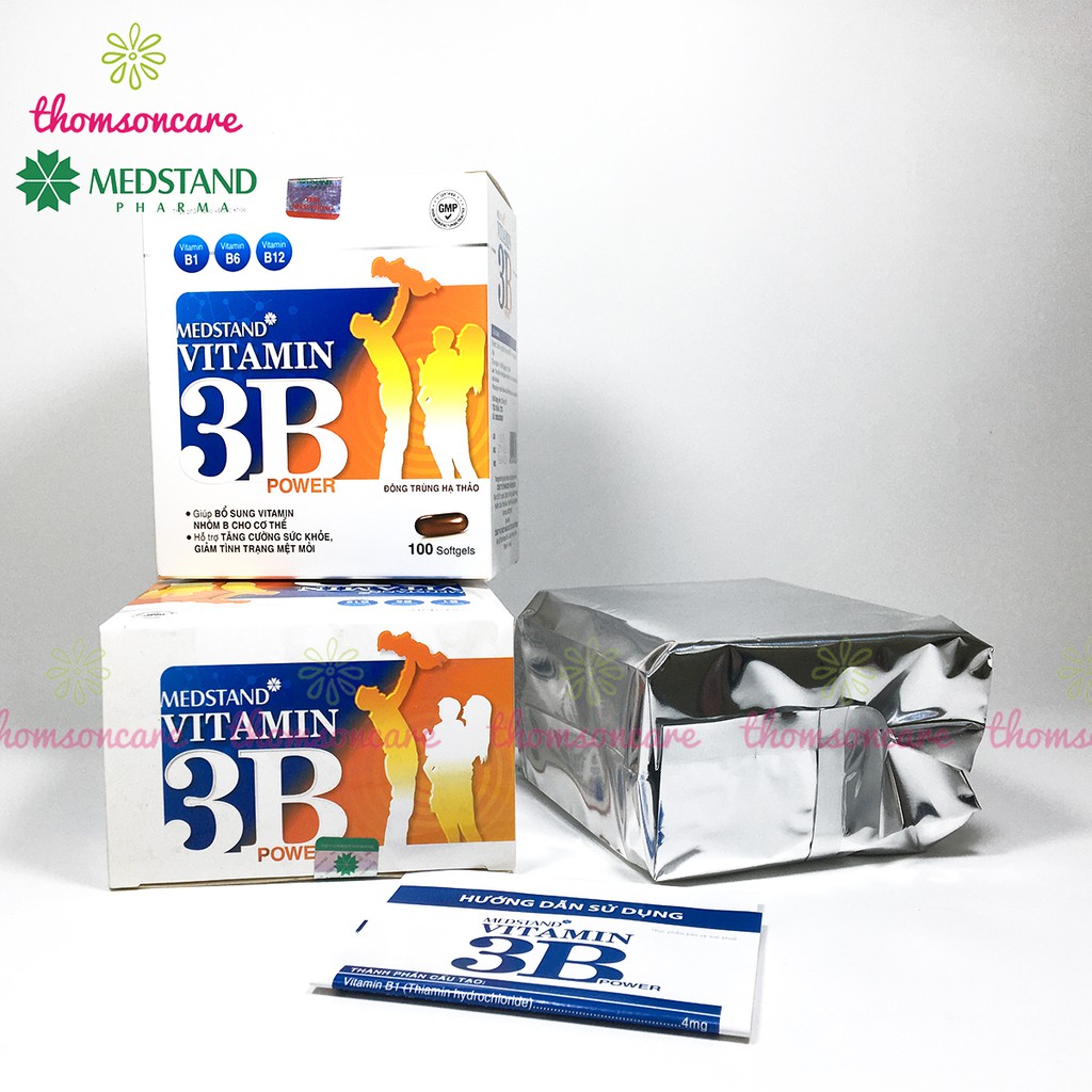 Bổ sung vitamin B1 B6 B12 và đông trùng hạ thảo - Vitamin 3B Medstand - Hộp 100 viên