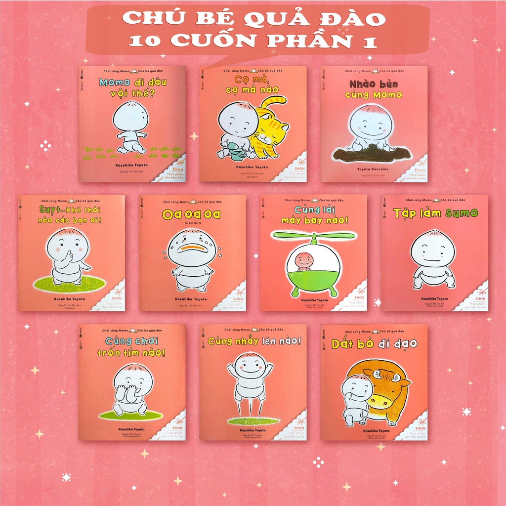 Sách - Trọn Bộ 19 cuốn Ehon Momo - Chú Bé Quả Đào [phần 1 và phần 2 - Tái Bản - Shop Bố Ken]