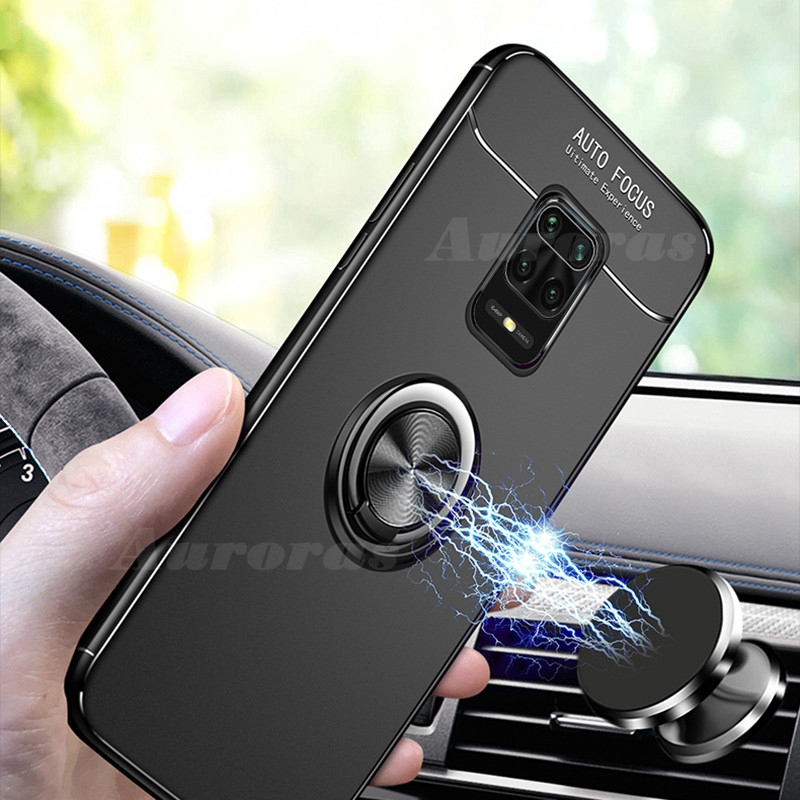 Ốp điện thoại silicon có nhẫn đỡ cho Xiaomi Redmi Note 9S Redmi Note 9 Pro Max