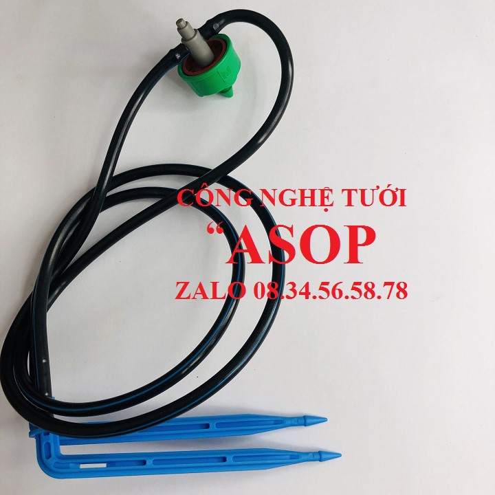 10 Bộ tưới nhỏ giọt 2 que cắm 10CM CÓ ĐẦU TƯỚI BÙ ÁP KHÔNG RỈ 8L-H