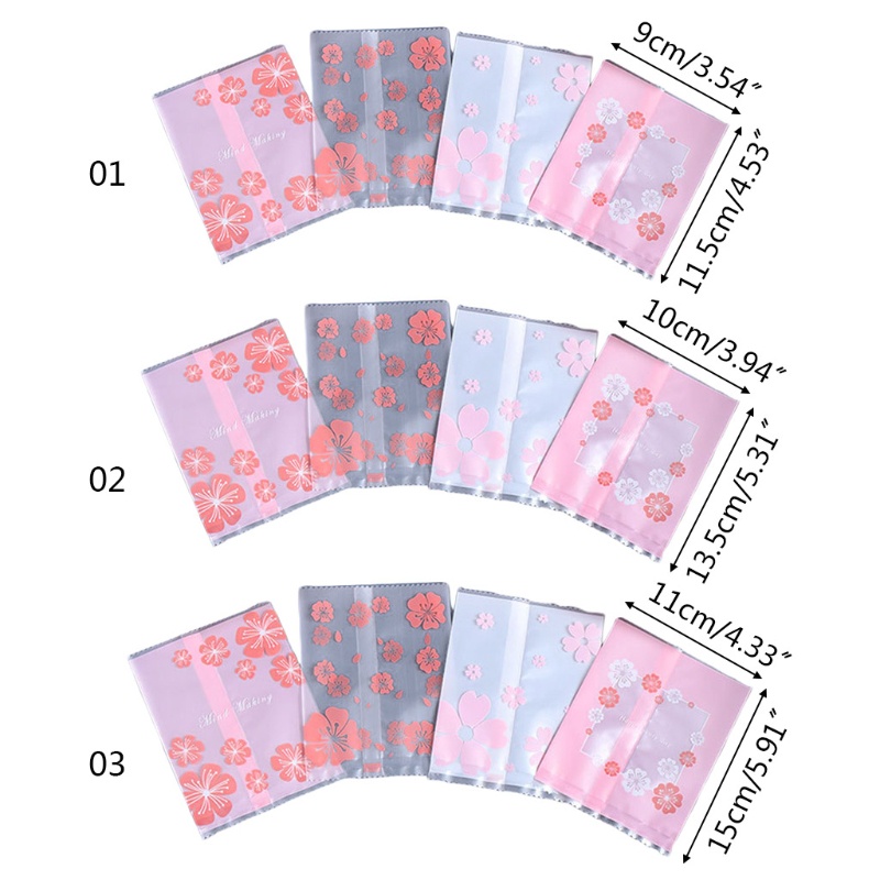 Set 100 túi nhựa đựng bánh trung thu/ bánh quy in hoa anh đào