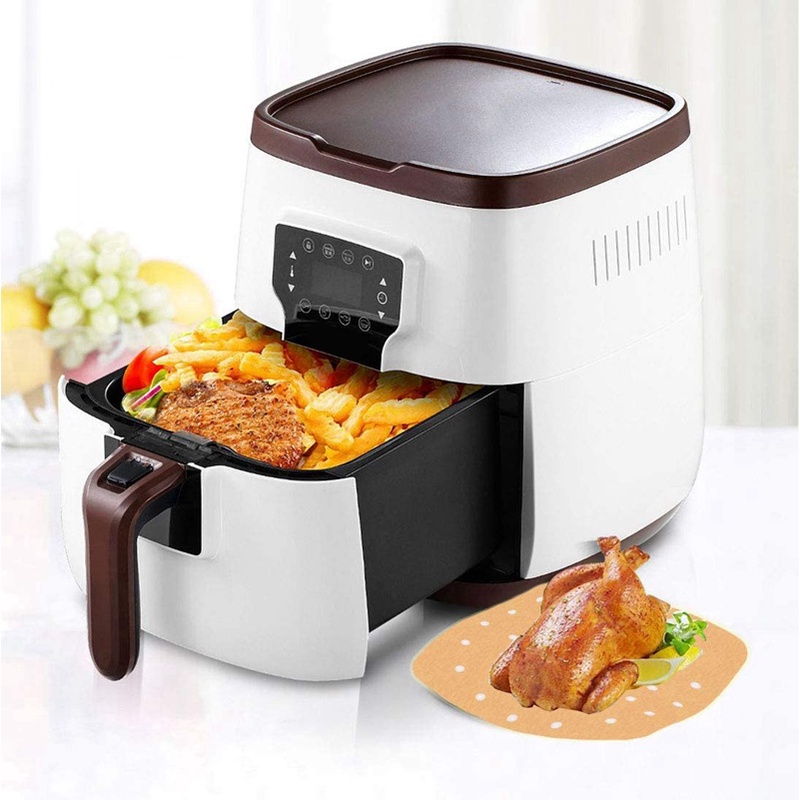 Giấy lót nồi chiên không dầu hình vuông đục lỗ bằng tre