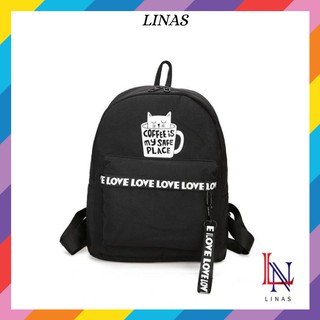 Freeship balô unisex đẹp, balô nữ style hàn quốc Mèo ly BL206 Linas