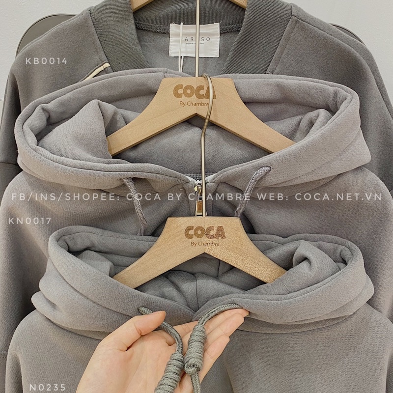 [KB0014]⚙️ Áo khoác BOMBER nỉ bông dày phối viền thêu nổi GRAY form rộng (Có sẵn/ảnh thật) | BigBuy360 - bigbuy360.vn