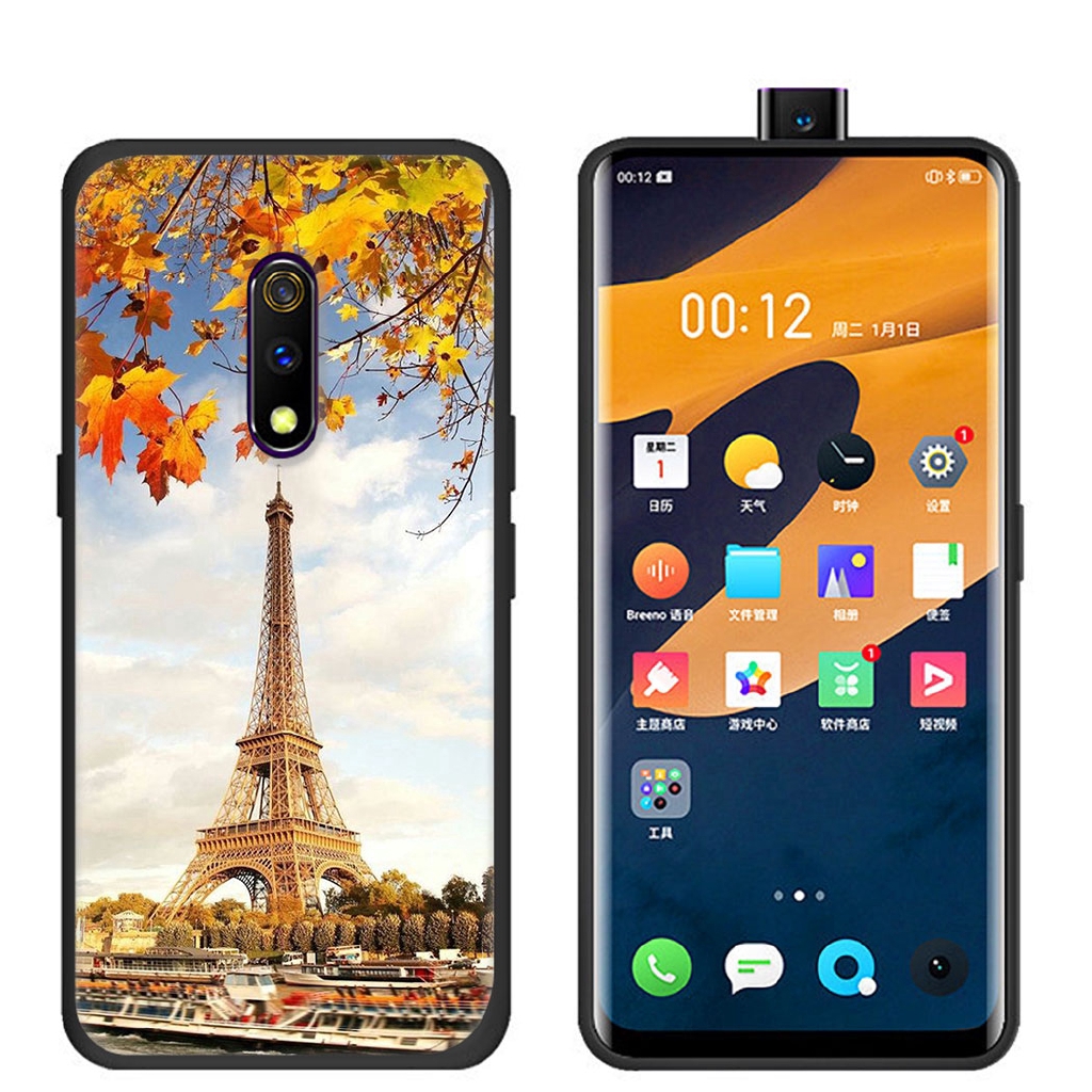 Ốp điện thoại silicon mềm vẽ hình tháp Eiffel Paris cho OPPO Reno 3 Pro K5 K3 Realme 5 Pro X Q XT X2 X50