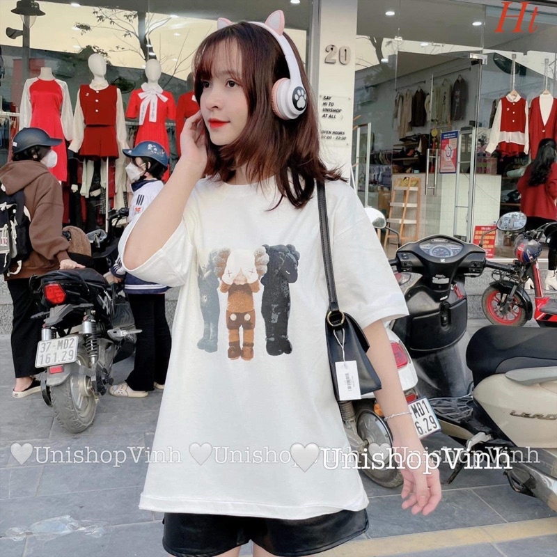 Áo phông Kaws che mặt chất cotton khô H2A766