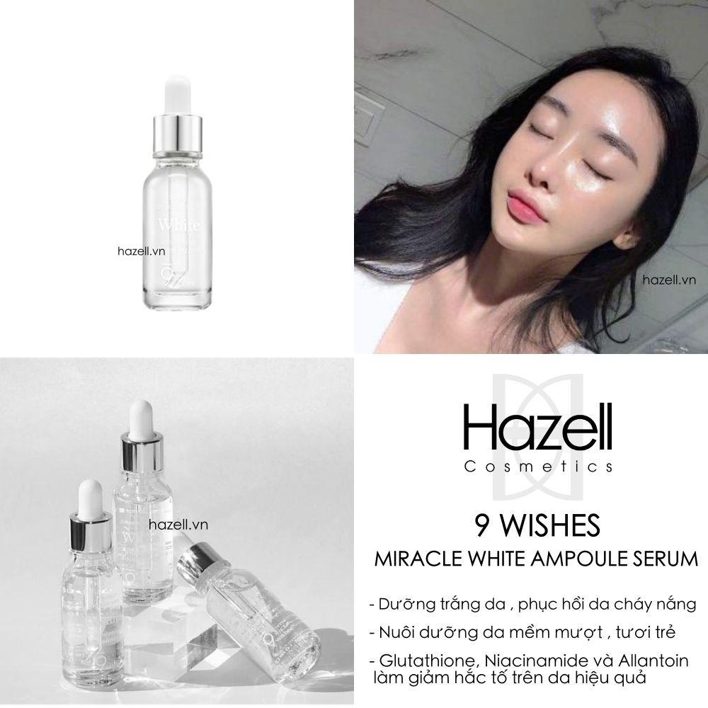 9 Wishes Miracle White Ampule Serum - Tinh Chất Phục Hồi Da Và Dưỡng Trắng 25ml