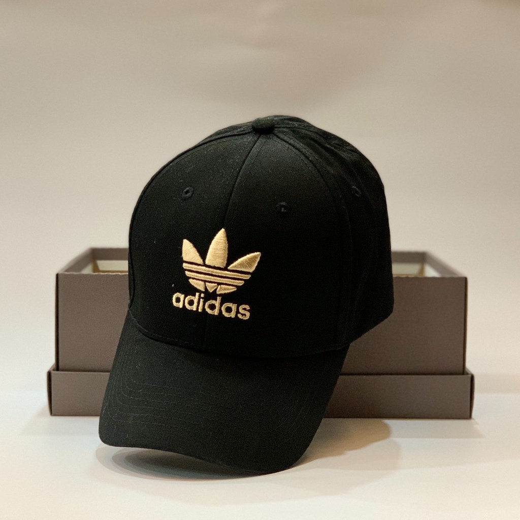 Nón lưỡi trai adidas xuất khẩu J97 store màu đen logo vàng thêu cực ôm đầu cá tinh full hộp