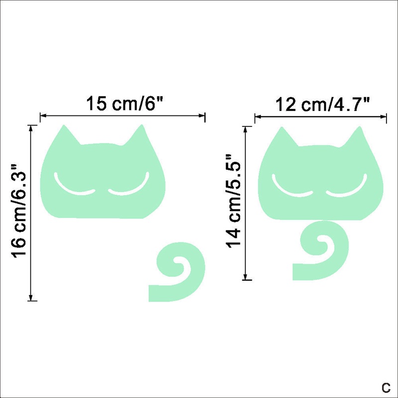 Miếng Dán Tường Dạ Quang Hình Mèo Có Thể Tháo Gỡ Trang Trí Nhà Cửa Diy