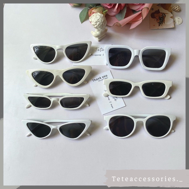 Kính thời trang mắt mèo cho nam và nữ🔻Kính râm gọng trắng