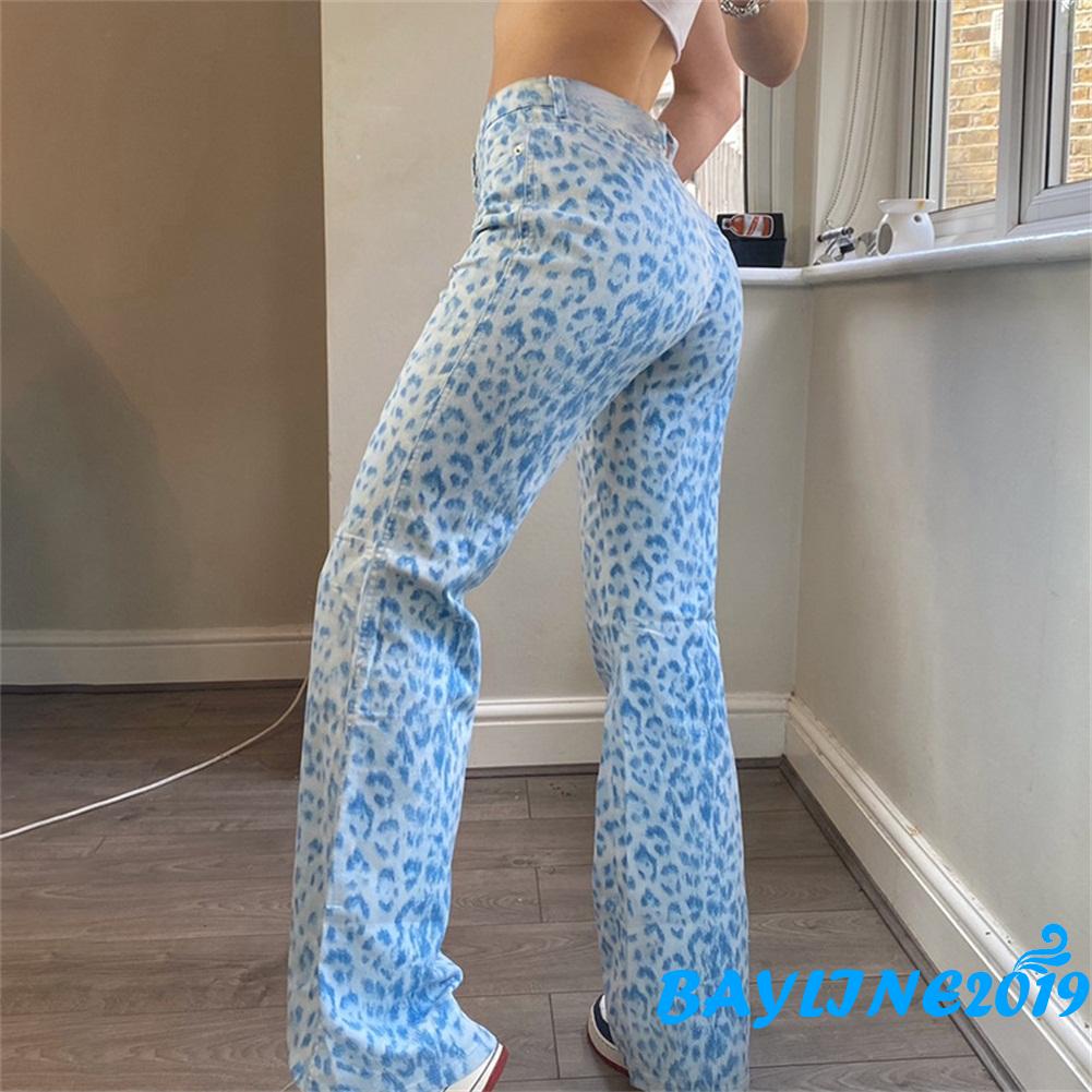 Quần dài ống rộng họa tiết da báo cá tính dành cho phái đẹp | BigBuy360 - bigbuy360.vn