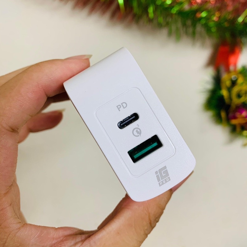 Củ sạc nhanh Rampow 36W 2 cổng sạc new zin