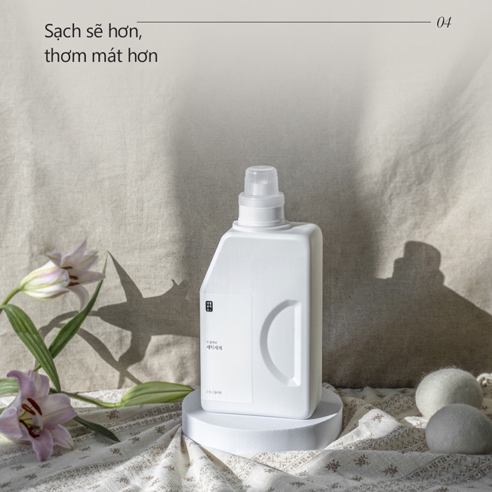Nước Giặt Quần Áo Gốc Thực Vật Hương Lily Saengong Can 1.5L - K2V Shop