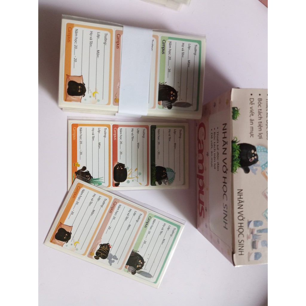 Nhãn vở Campus MEO 18c/tập
