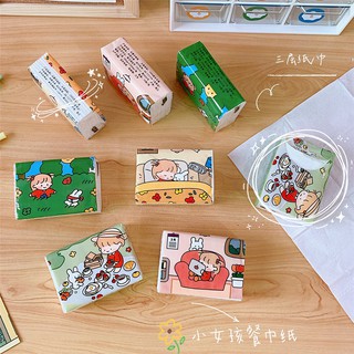 W&g Khăn Giấy Vệ Sinh Dùng Một Lần Hình Vuông Nhỏ Hình Thỏ Và Cô Gái Phong Cách Nhật Bản ins