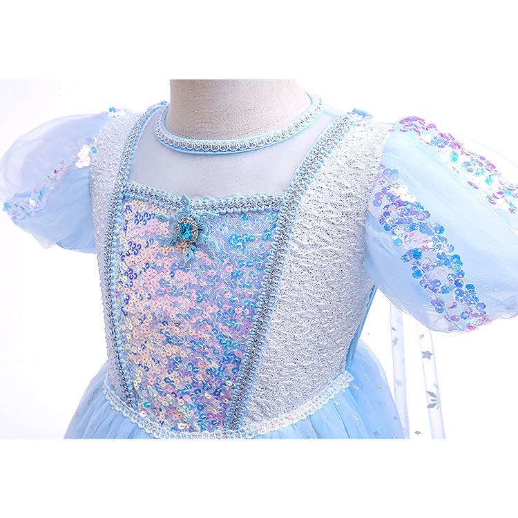 Váy công chúa Elsa kèm tà dài cho bé gái 3-11 tuổi - Mẫu mới nhất 2022