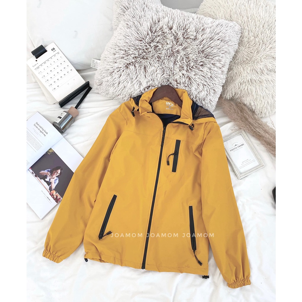 Áo gió bầu cao cấp chống nước big size có túi mũ tháo rời Joamom