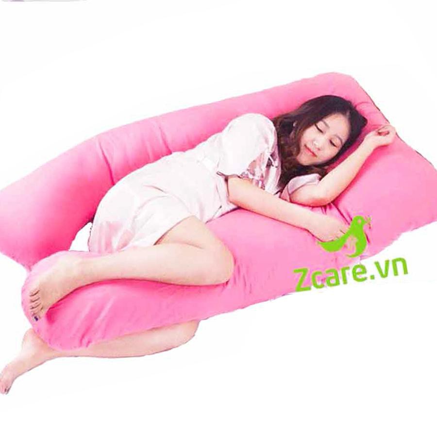 Gối bà bầu hàng chính hãng ZCARE.VN UB15 màu hồng phấn