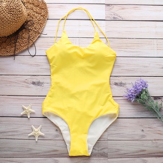 Bikini 1 mảnh trơn dây buộc
