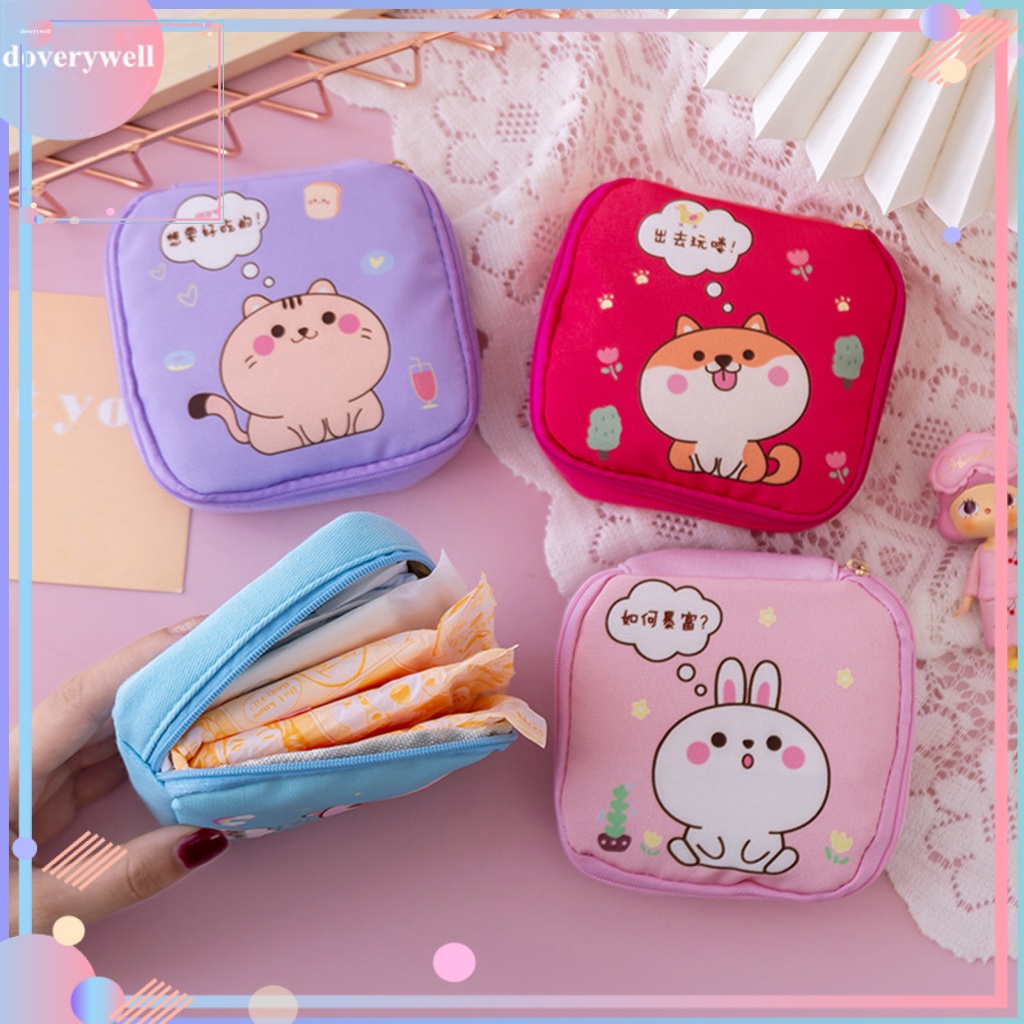 Túi Đựng Khăn Giấy Hình Tampon Hoạt Hình Chống Mòn Tiện Dụng Cho Nữ